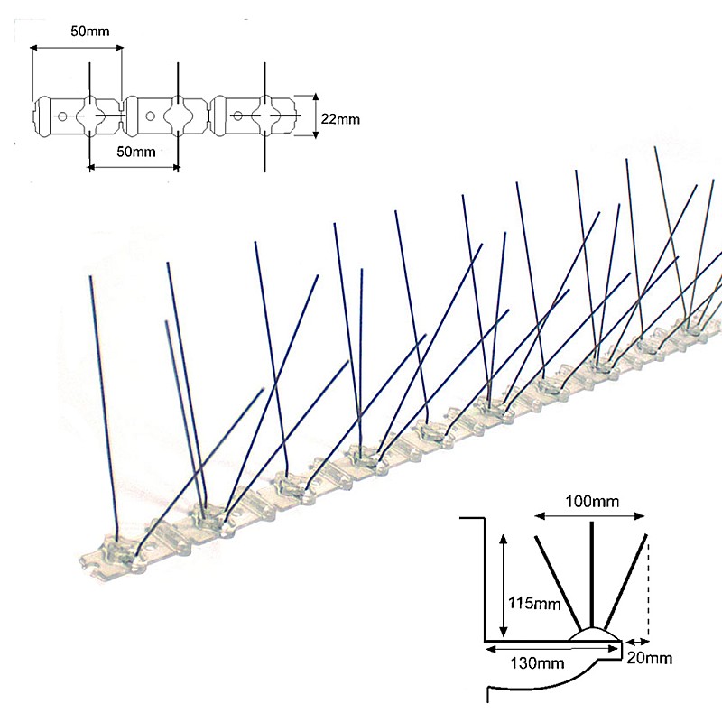 Ακίδες Απώθησης περιστεριών και πουλιών METHACRYLATE BASE 0.5m x 11.5cm 06100 EDM Spain