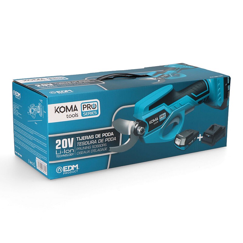 Ψαλίδι Κλαδέματος Μπαταρίας 20V KOMA TOOLS PRO 08195 EDM Σετ Με 1 Μπαταρία και Φορτιστή