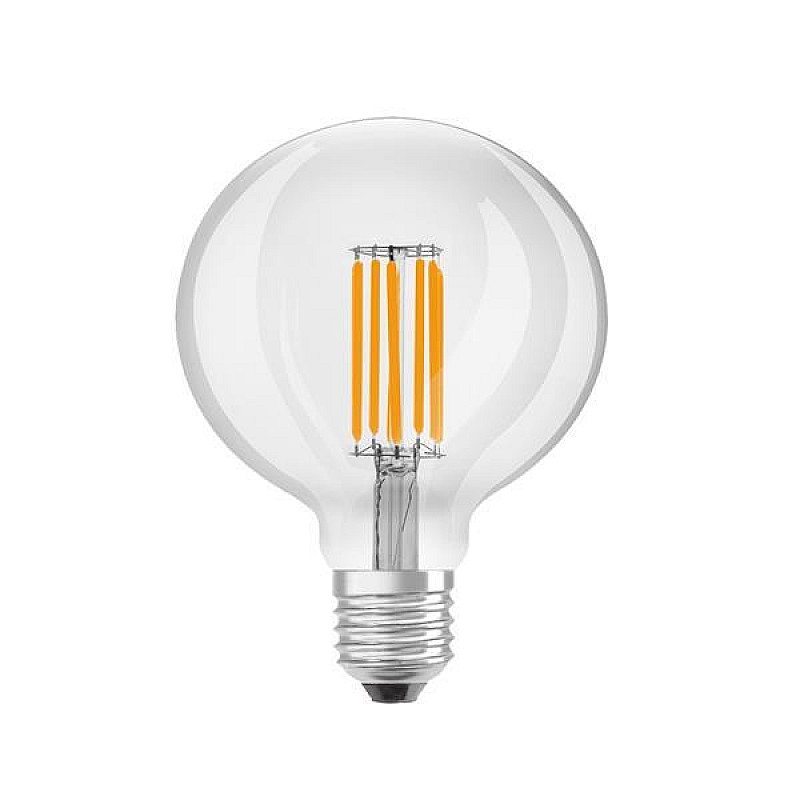 Λαμπτήρας Led E27 G125 7.2Watt Φυσικό λευκό 4000K Filament Clear 147-78388 EUROLAMP