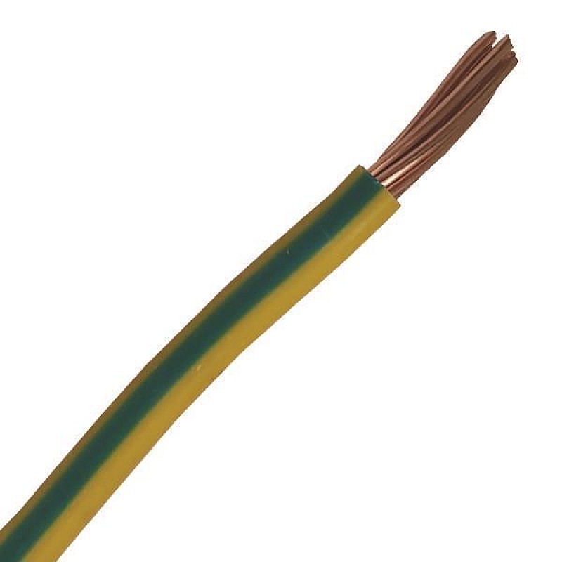 Πολύκλωνο καλώδιο 1 x 6 mm²  HO7V-U PVC (ΝΥΑ) πράσινο-κίτρινο 150-13342 Wairel