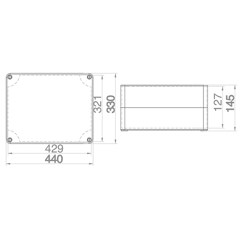 Στεγανό κουτί διακλάδωσης πλαστικό Box IP65 440x330x145 Γκρί 151-25564 Eurolamp