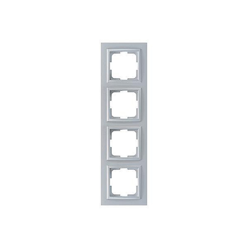 Πλαίσιο 4 θέσεων Ασημί 152-10483 MONO ELECTRIC Despina by Eurolamp