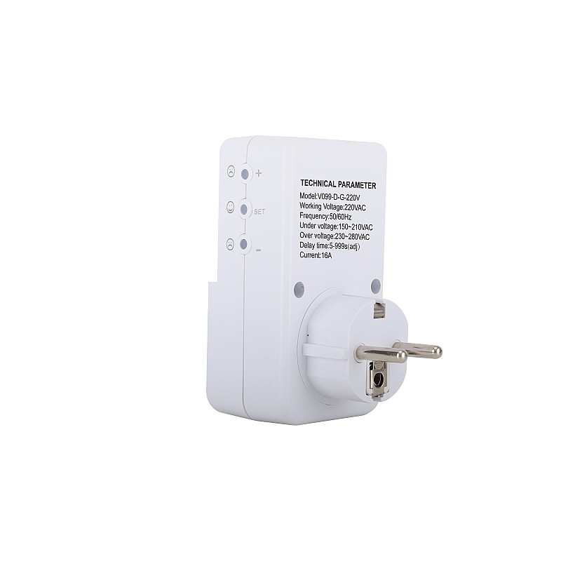 Amarad Voltage Protector Μονή  Πρίζα BX-V099-D-G ΠΡΟΣΤΑΤΕΥΤΙΚΟ ΑΣΦΑΛΕΙΑΣ-ΕΠΙΤΗΡΗΤΗΣ ΤΑΣΗΣ 16Α/3680VA