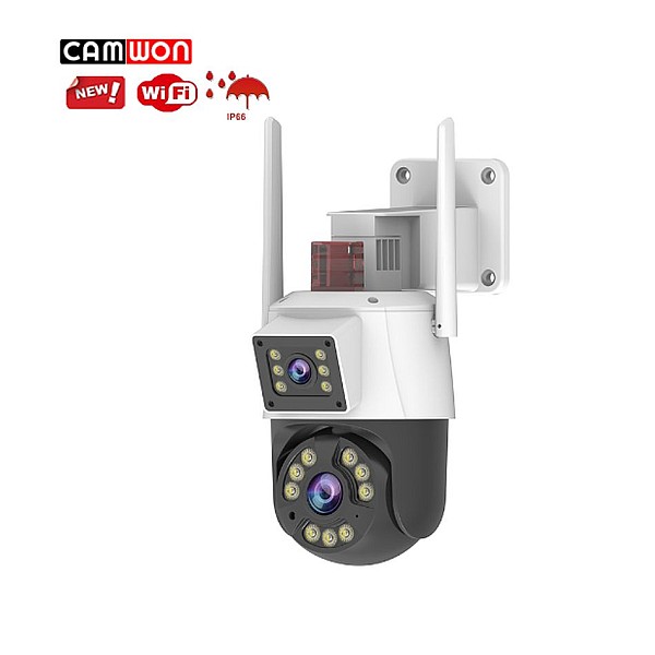 CAMWON WIP-PT200V Dual-lens Διπλή PTZ WiFi IP κάμερα  2*2 Mpixel  Νυχτερινή Λήψη (έως 30μ.) μνήμη microSD Λευκή