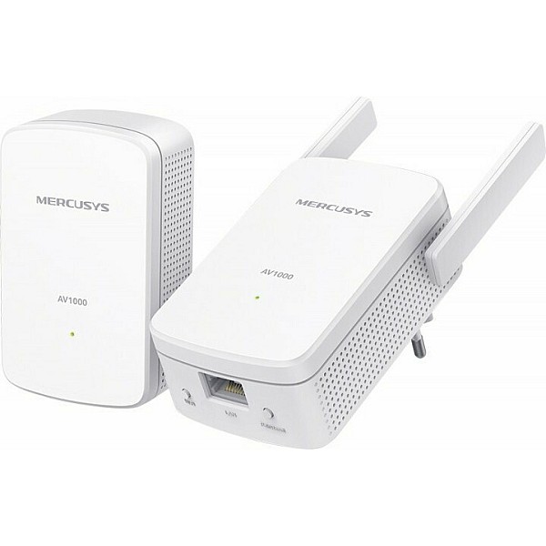 Mercusys MP510 KIT v1 Powerline Wi-Fi Extender AV1000 Gigabit Ethernet Διπλό για Ασύρματη Σύνδεση Wi‑Fi 4 και 2 Θύρες