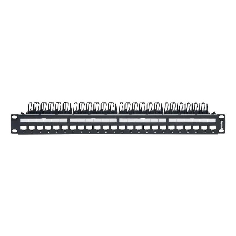  Keystone patch panel 19" 24 x RJ45 κατηγορίας 5e, 6 ή 6A μαύρο Linkeo C Legrand 632850