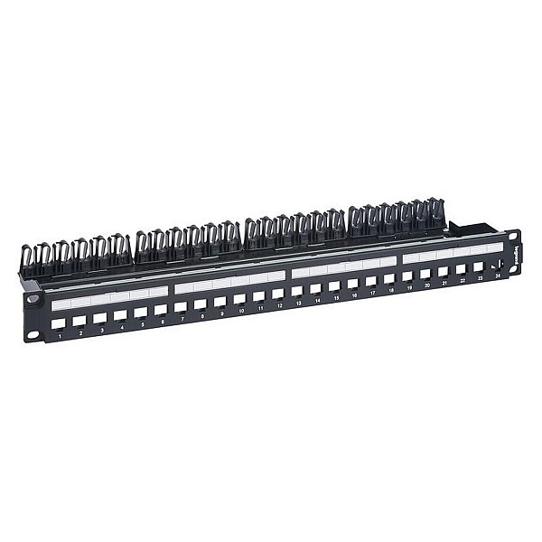  Keystone patch panel 19" 24 x RJ45 κατηγορίας 5e, 6 ή 6A μαύρο Linkeo C Legrand 632850