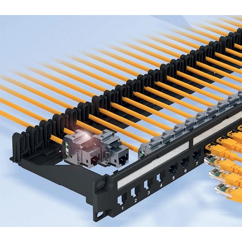  Keystone patch panel 19" 24 x RJ45 κατηγορίας 5e, 6 ή 6A μαύρο Linkeo C Legrand 632850