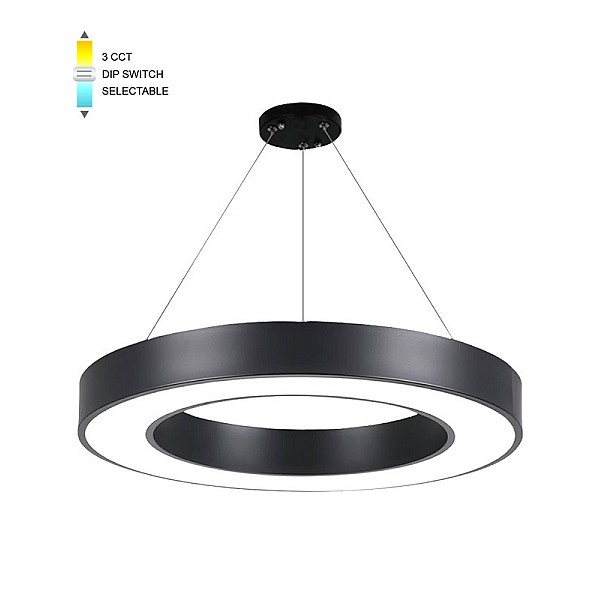 Vito Στρογγυλό Κρεμαστό Φωτιστικό με Ενσωματωμένο LED σε Μαύρο Χρώμα FINESSE D-45 2026300