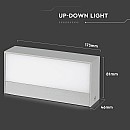 Φωτιστικό LED απλίκα 9W Up-Down IP65 6400K ψυχρό Λευκό Γκρι σώμα IP65 VT-8056 V-TAC 218241