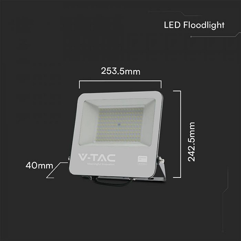 Προβολέας LED SAMSUNG 100W Φυσικό λευκό 4000K Μαύρος  VT-44104 V-TAC 23440