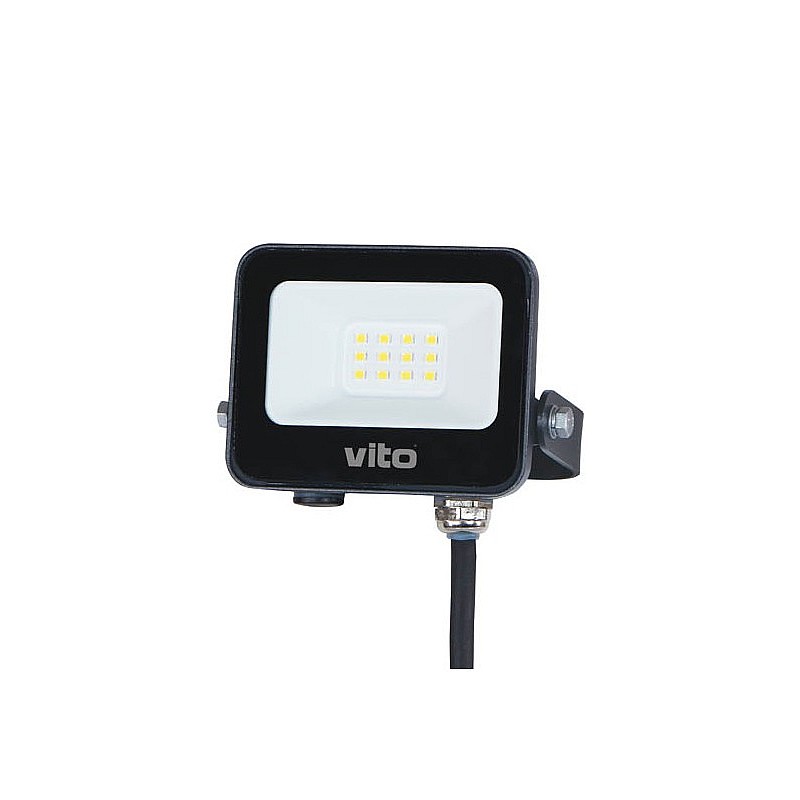 Προβολέας LED SMD 10W Ψυχρό Λευκό IP65 Μαύρος SAVA 3022530 VITO