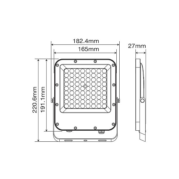 Προβολέας LED SMD 50W 5900Lm Φυσικό Λευκό 4000Κ IP65 Γκρι RONA 3022760 VITO