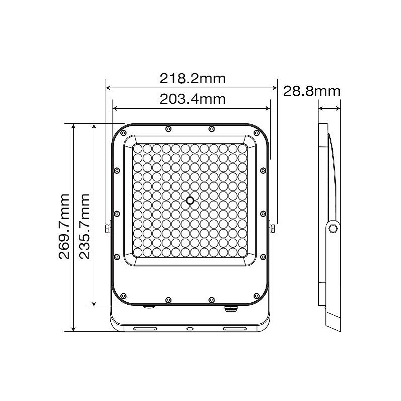 Προβολέας LED SMD 100W 12000Lm Ψυχρό Λευκό 6000Κ IP65 Γκρι RONA 3022790 VITO