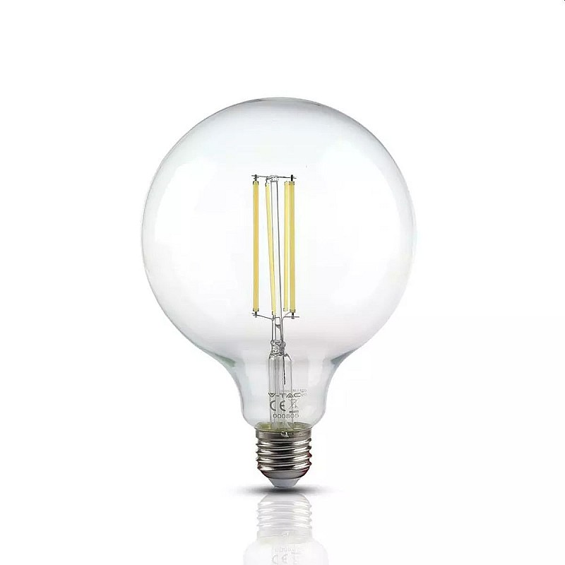 Λαμπτήρας Led E27 G125 12.5watt Ψυχρό λευκό 6400Κ Filament VT-2143 217455 V-TAC