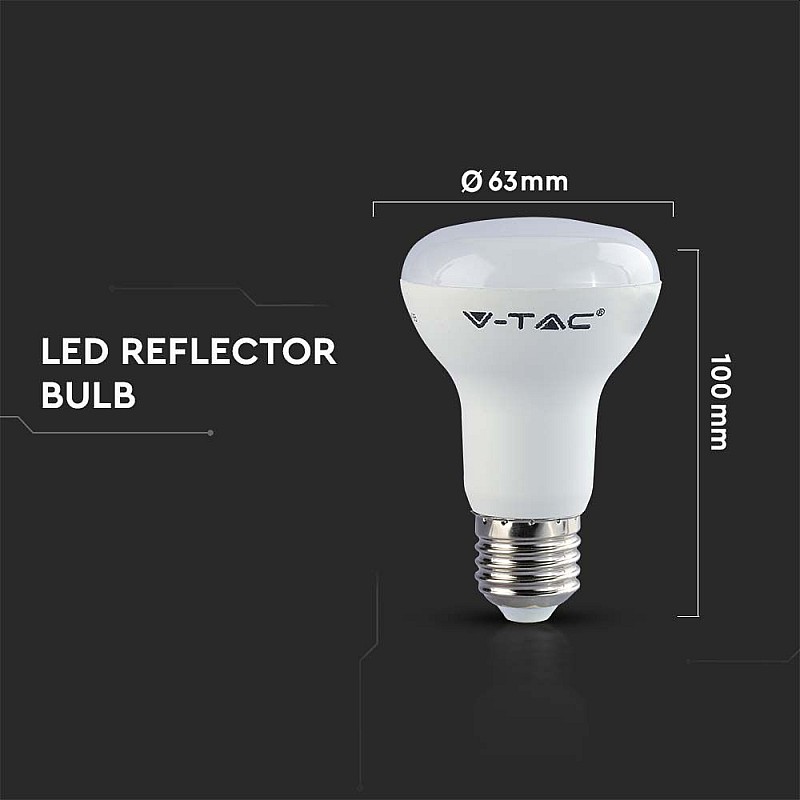 Λαμπτήρας Led SAMSUNG E27 R63 8.5Watt Ψυχρό Λευκό 6400Κ VT-263 21143  V-TAC