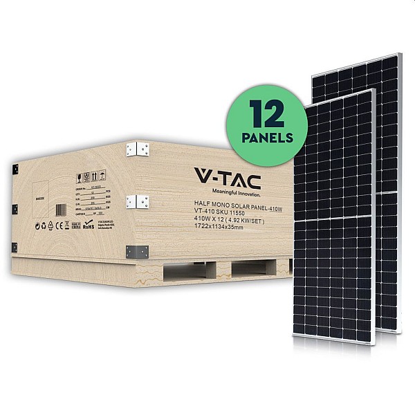 SET Solar Panel Mono 410W 12 τεμαχίων 4.92kW 11550 V-TAC