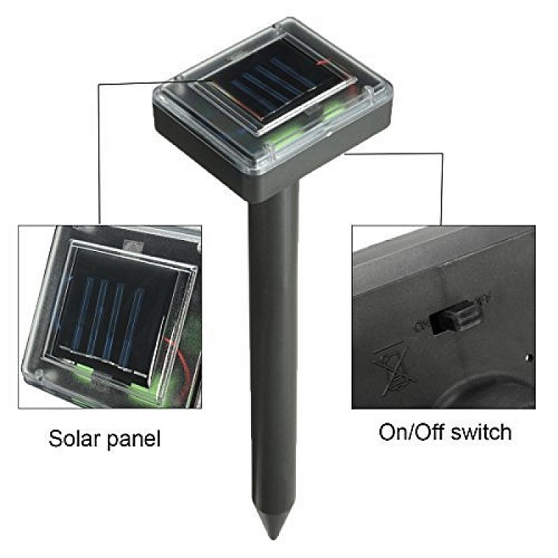 Ηλιακή συσκευή απομάκρυνσης τρωκτικών με πάσσαλο Solar Mole Repeller SR00344 OEM