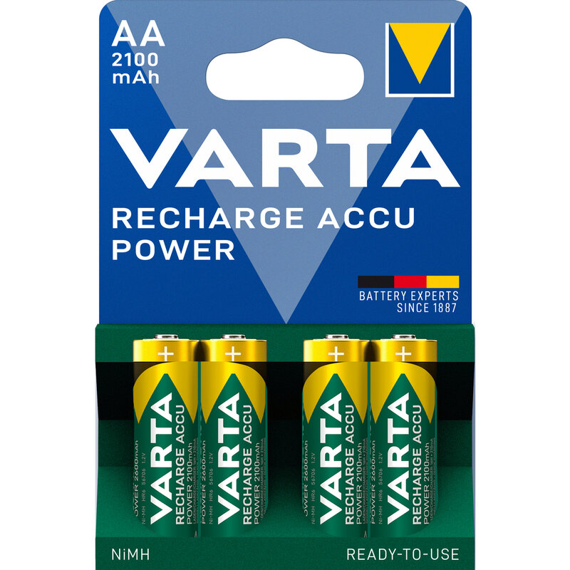 Varta Recharge Accu Recycled Επαναφορτιζόμενες Μπαταρίες AA Ni-MH 2100mAh 1.2V 4τμχ