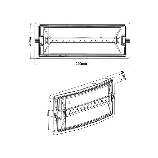 Φωτιστικό Ασφαλείας LED EXIT-C 3W Ψυχρό Λευκό150Lumens IP65 3.2V 600mAh LiFePO₄ 5020130 VITO