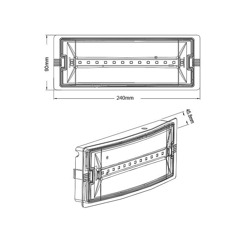 Φωτιστικό Ασφαλείας LED EXIT-C 3W Ψυχρό Λευκό150Lumens IP65 3.2V 600mAh LiFePO₄ 5020130 VITO