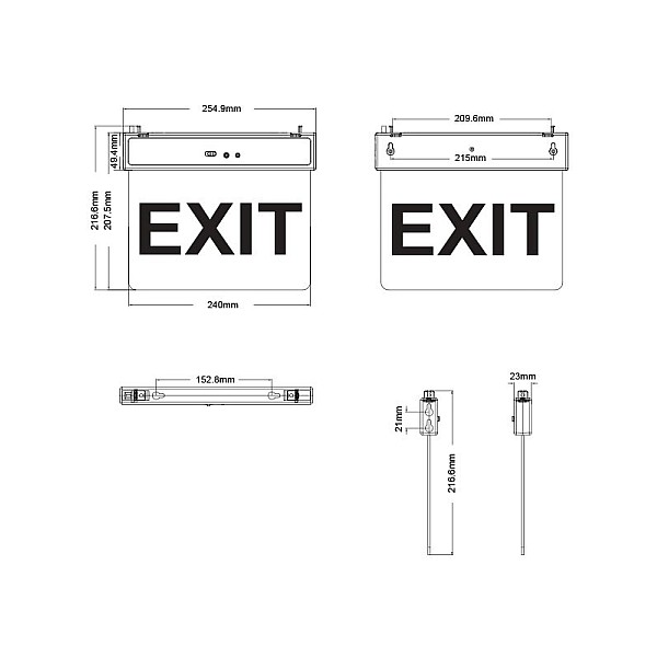 Φωτιστικό Ασφαλείας LED EXIT-10 EXIT 2W Ψυχρό Λευκό 100Lumens IP620 3.7V 500mAh 14500 LI-ION 5020140 VITO