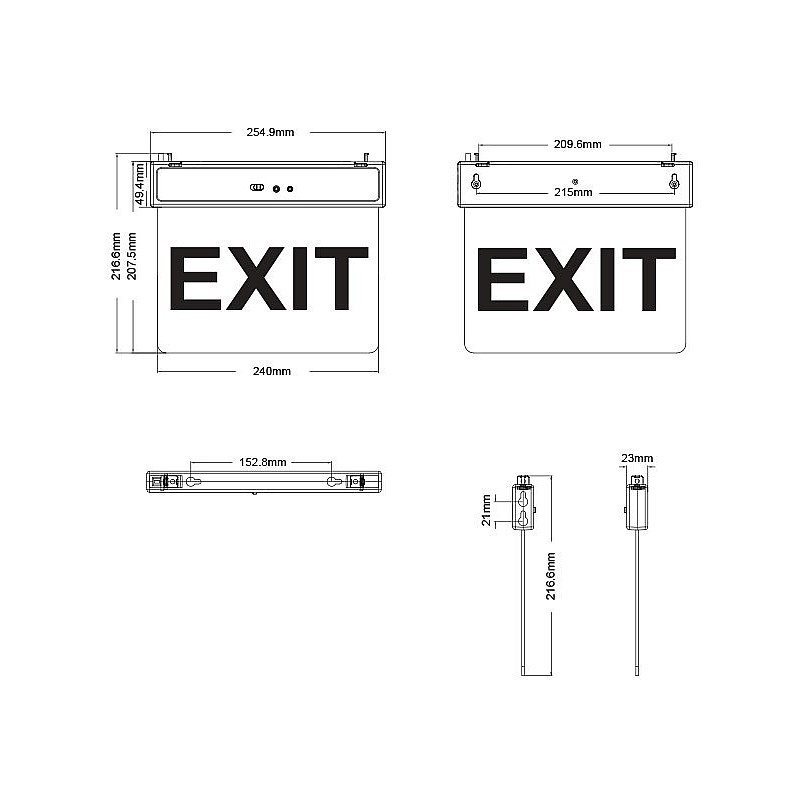 Φωτιστικό Ασφαλείας LED EXIT-10 EXIT 2W Ψυχρό Λευκό 100Lumens IP620 3.7V 500mAh 14500 LI-ION 5020140 VITO