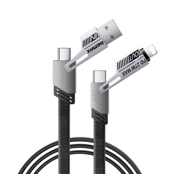 Remax RC-C189 Zinc Alloy Braided USB/USB-C 4in1 Lightning/Type-C 65W 1m  