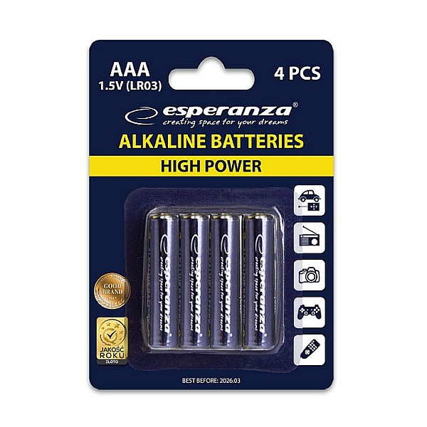 Esperanza Αλκαλική Μπαταρία LR3/1.5V AAA 4 τεμάχια EZB102