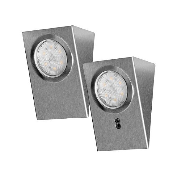 ORNO Spot Γωνιακό κουζίνας LED 2.5W Φυσικό Λευκό 4000K με ανέπαφο διακόπτη inox σετ 2 τεμ. OR-AE-13118