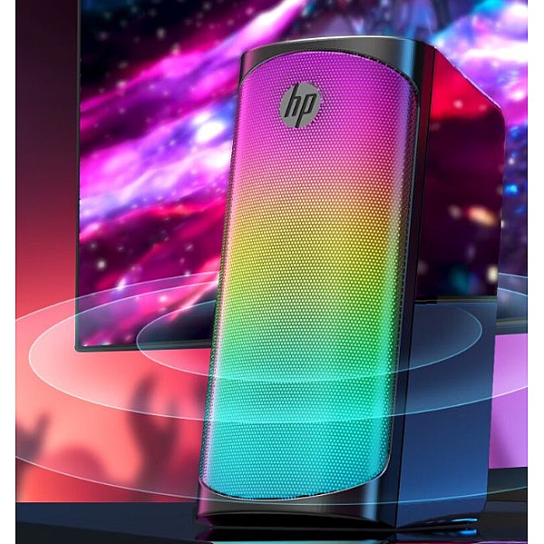 HP DHE-6004 Gaming Ηχεία Υπολογιστή 2.0 με Ισχύ 6W με φωτισμό LED RGB σε Μαύρο Χρώμα