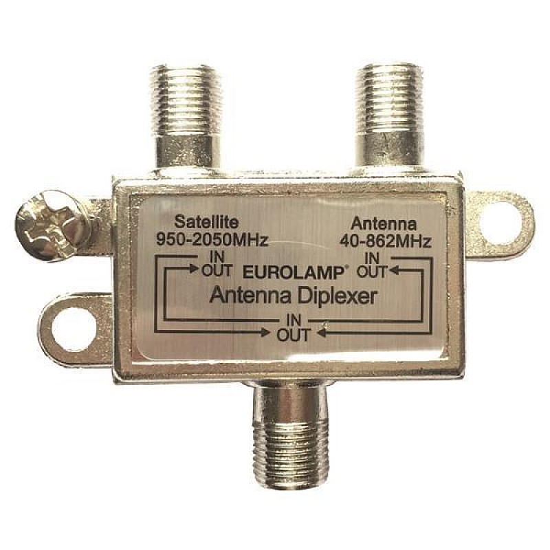 2-way splitter TV/SAT επιγείου και δορυφορικού σήματος τύπου F 147-10125 Eurolamp