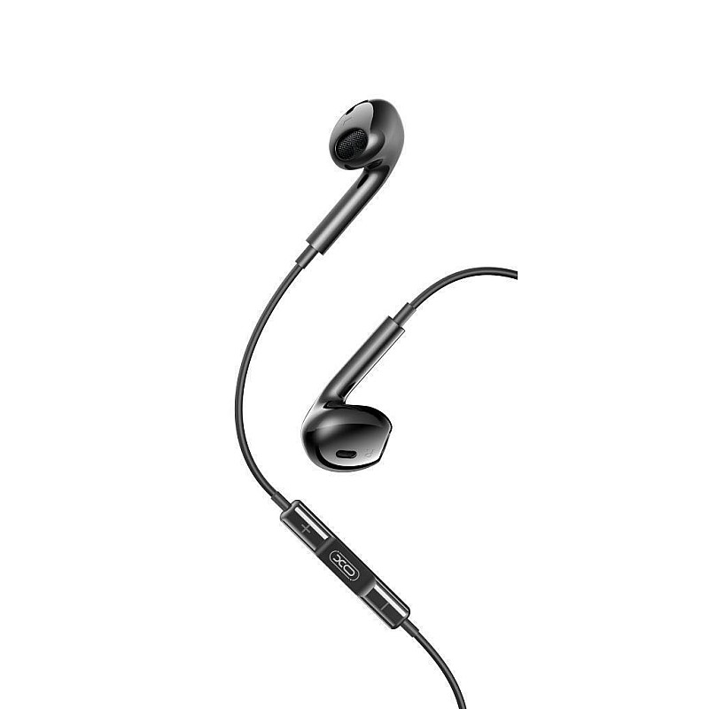 XO - EP74 Earbuds Headset Type C Ακουστικά Handsfree Μαύρο χρώμα