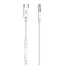 XO NBR192B USB 2.0 Cable USB-C male - 3.5mm male Λευκό προέκταση 1m