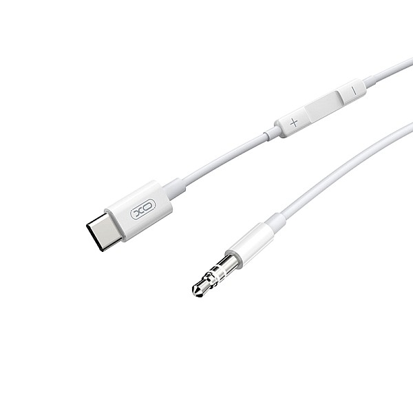 XO NBR192B USB 2.0 Cable USB-C male - 3.5mm male Λευκό προέκταση 1m