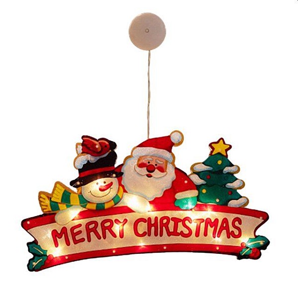 Χριστουγεννιάτικο διακοσμητικό παραθύρων Merry Christmans μπαταρίας 10 LED  93000 OEM