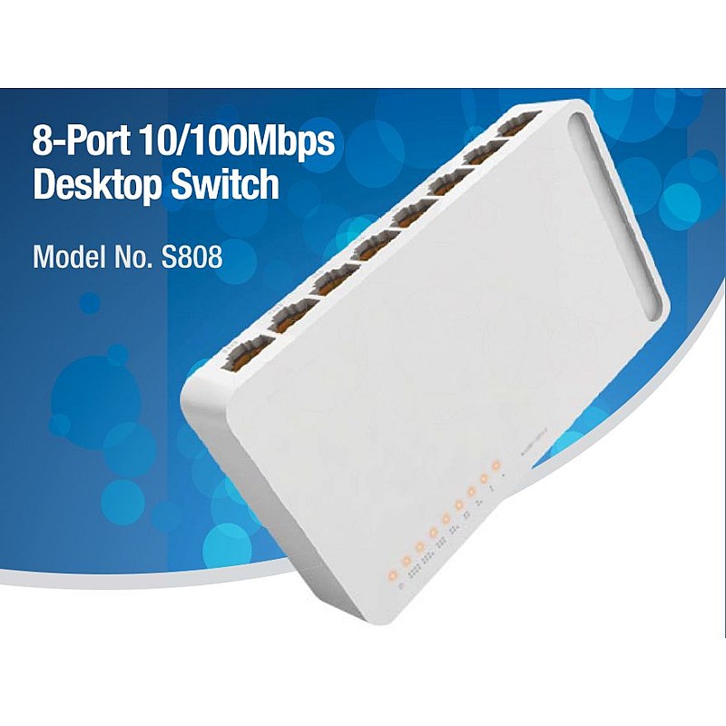 TOTOLINK S808  switch δικτύου 8 Port + 10/100 Fast Εthernet