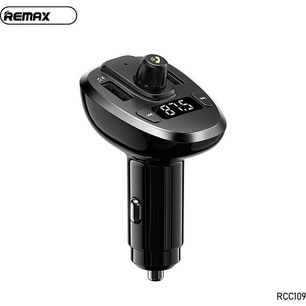 Remax RCC109 FM Transmitter και Φορτιστής Αυτοκινήτου 3.0A 2xUSB Μαύρος