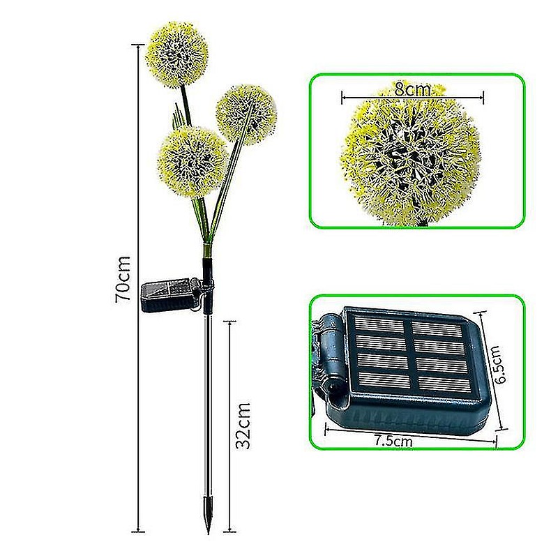 Ηλιακό Φωτιστικό LED RGB Καρφωτό λουλούδι 3 μπάλες πράσινο SLO25012 OEM σετ 2 τεμαχια