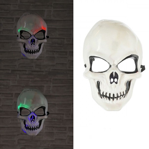 Αποκριάτικο Αξεσουάρ-Halloween μάσκα Skeleton 24cm φωτιζόμενη 82269 OEM