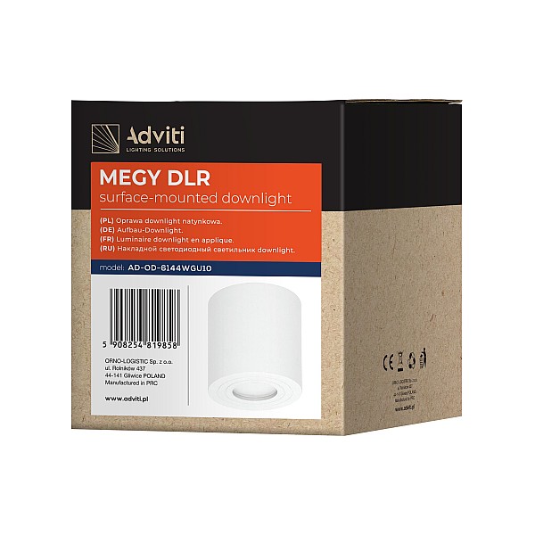 ORNO Φωτιστικό σποτ Οροφής GU10 downlight 50W MEGY DLR λευκό αλουμινίου ADVITI AD-OD-6144WGU10
