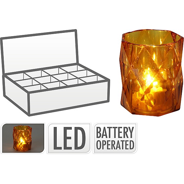 Επιτραπέζιο Μίνι Φωτιστικό LED μπαταρίας πορτοκαλί 6cm AX5-320440