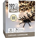 Χριστουγεννιάτικα λαμπάκια Cluster 192 LEDS 1.4m Μπαταρίας Θερμό λευκό με κοντρόλ 8 λειτουργιών μαύρο καλώδιο AX8417610