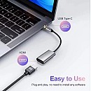 Adaptor (Μετατροπέας) USB-C σε HDMI 4K/60Hz  γκρι CAB-UC086 Powertech