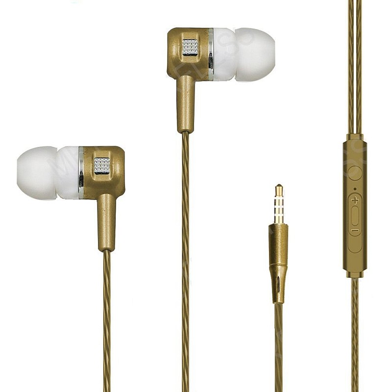 HY-K108 Handsfree Ακουστικά Stereo earphone με μικρόφωνο γκρι OEM