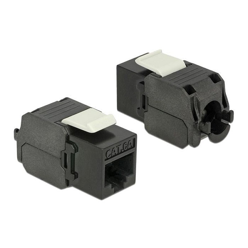 POWERTECH keystone module RJ45 female CAB-N150, Cat.6Α UTP 180° μαύρο