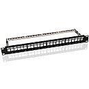 GOOBAY Keystone patch panel 95743, 19"/1U, 24x ports, μαύρo