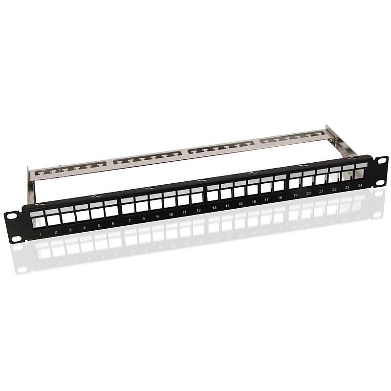 GOOBAY Keystone patch panel 95743, 19"/1U, 24x ports, μαύρo