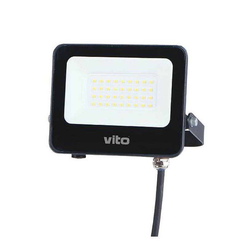 Προβολέας LED SMD 30W Φυσικό Λευκό IP65 Μαύρος SAVA 3022580 VITO