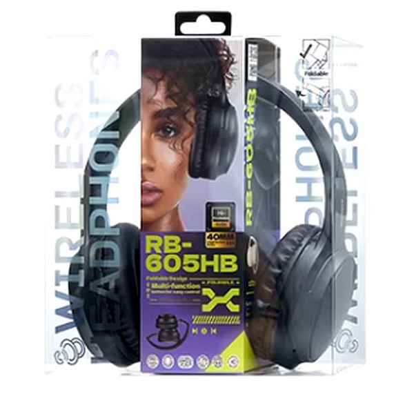 REMAX RB-605HB Bluetooth Gaming Headset with Microphone Ασύρματα στερεοφωνικά ακουστικά κεφαλής σε μαύρο χρώμα